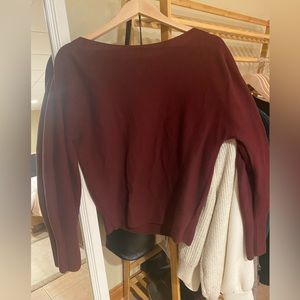 Uniqlo burgundy boatneck sweater.